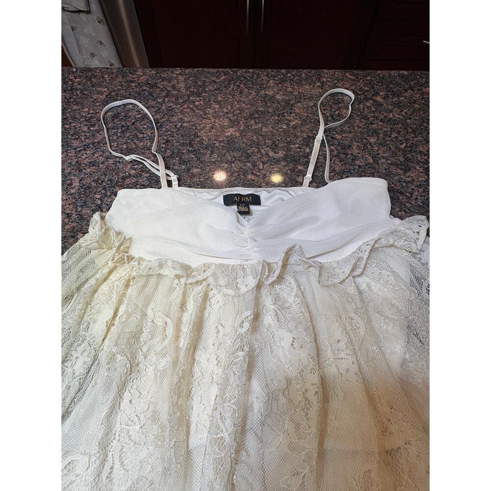 AFRM Babydoll Lace Mini Dress with Built in Bodysuit Cream Size S NWT - Picture 7 of 16